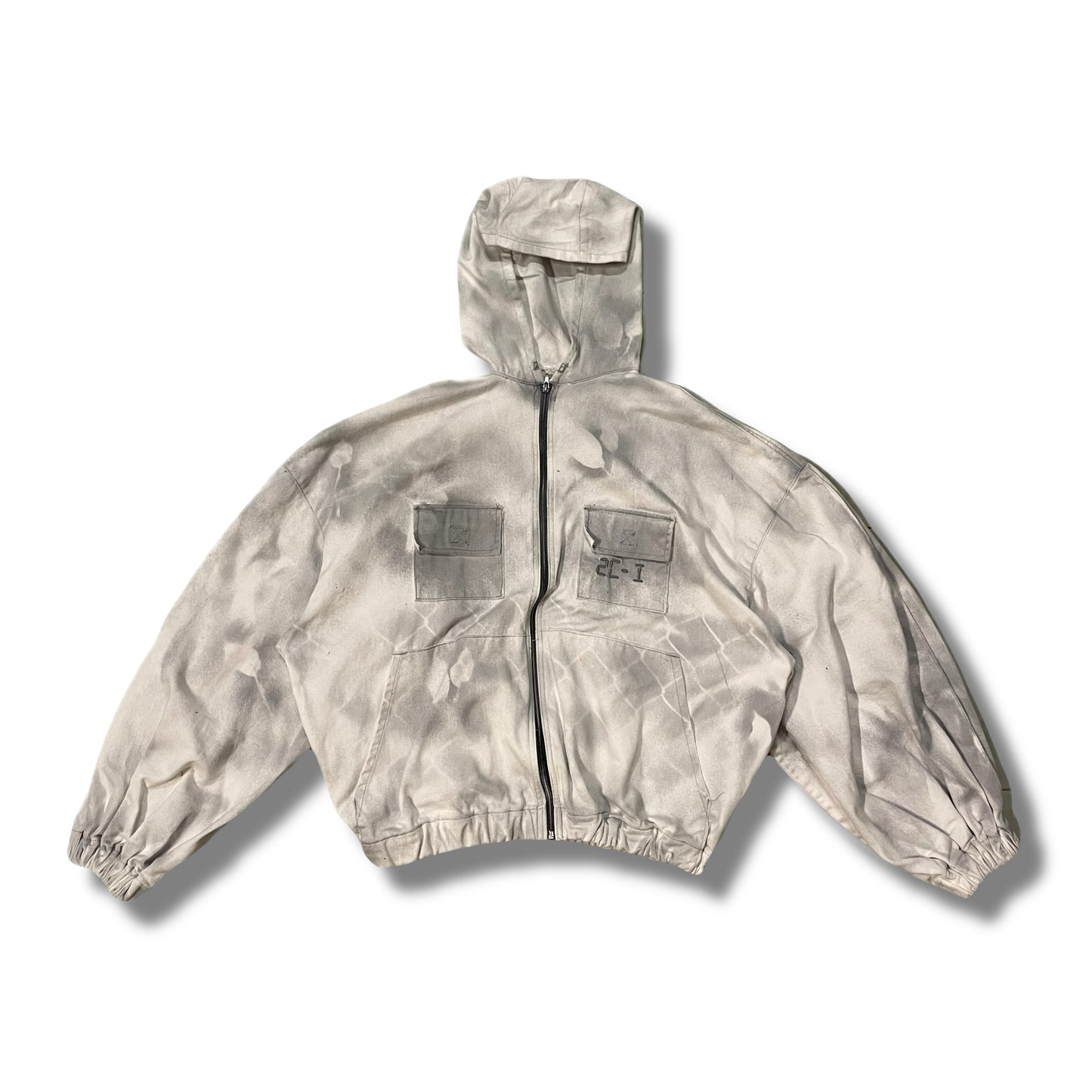 White tactical grey camo zip jacket